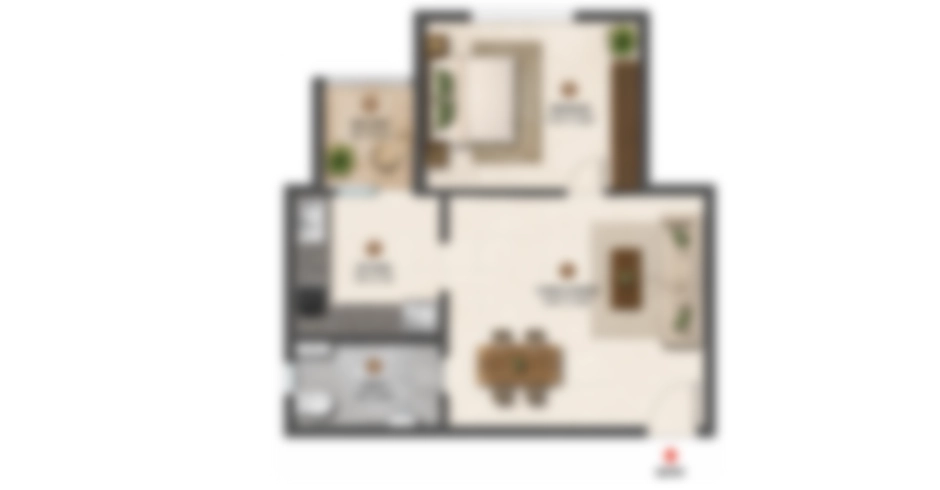 Marina Edge Mumbai 1 BHK Floor Plan