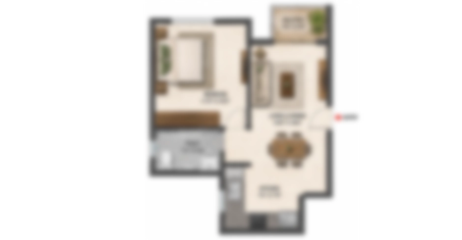 Marina Edge Mumbai 2 BHK Floor Plan